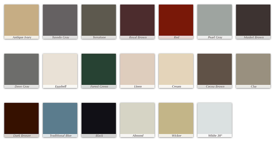 Color Palette for Commercial 6" Gutter